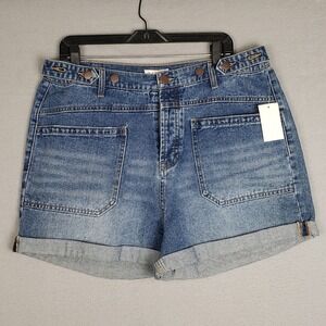 MNK Size 16 Rolled Hem Jean Shorts 100% Cotton Western Classic Summer Staple NWT